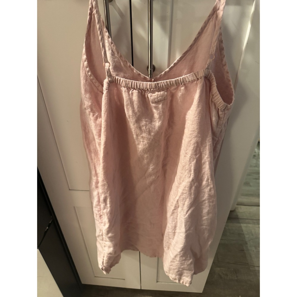 Vitamin A Womens Pink‎ Linen V-Neck Mini Dreds Adjustable Straps Size M/L